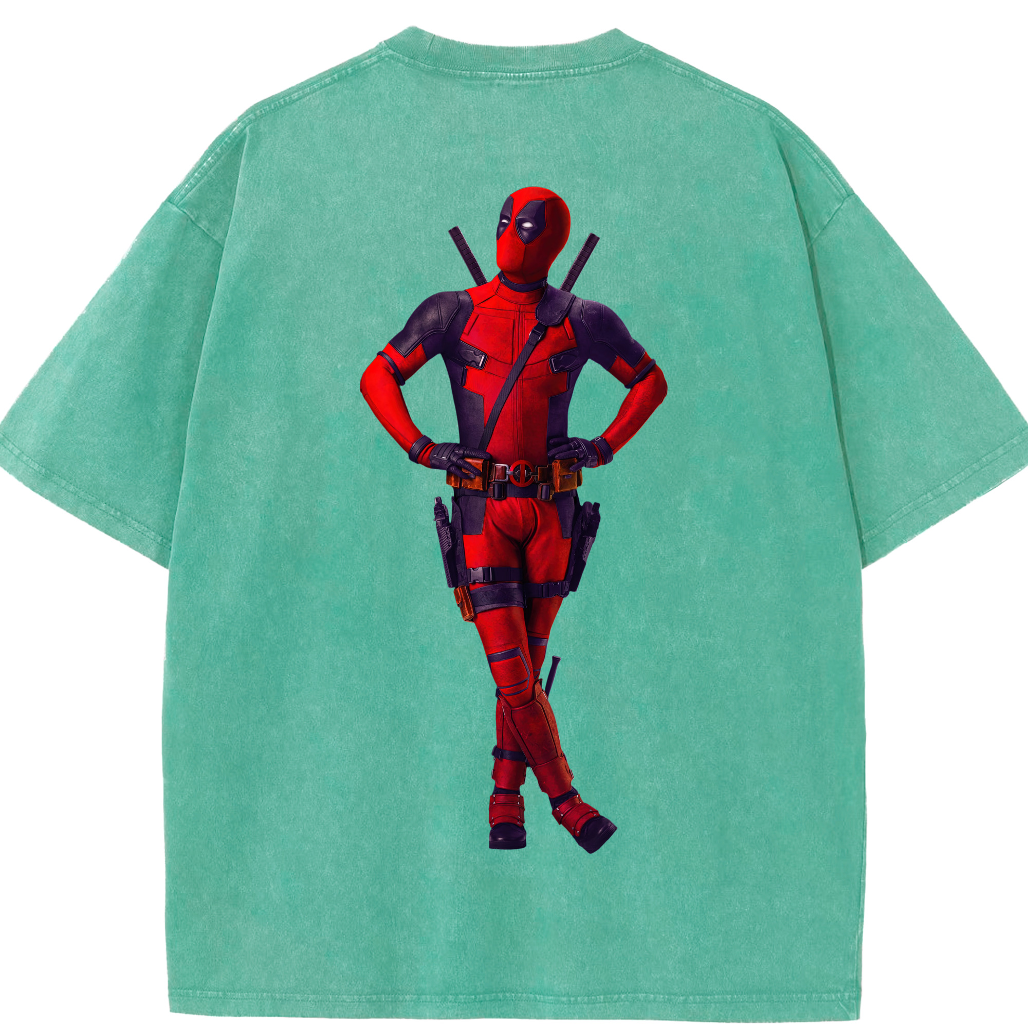 （画像用） Deadpool デッドプール 綿100% ヴィンテージ風 半袖Tシャツ（背面プリント）